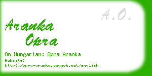 aranka opra business card